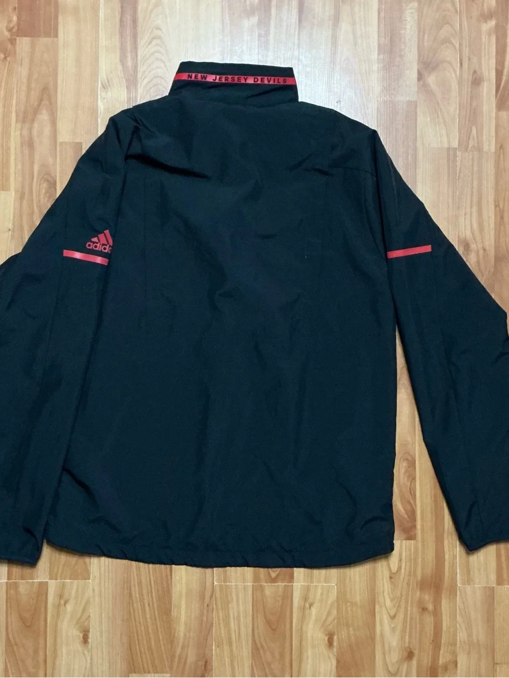 adidas Black & Red New Jersey Devils Lightweight Full-Zip Jacket